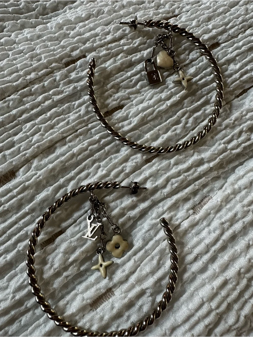 Louis Vuitton sweet monogram Creole hoop earrings